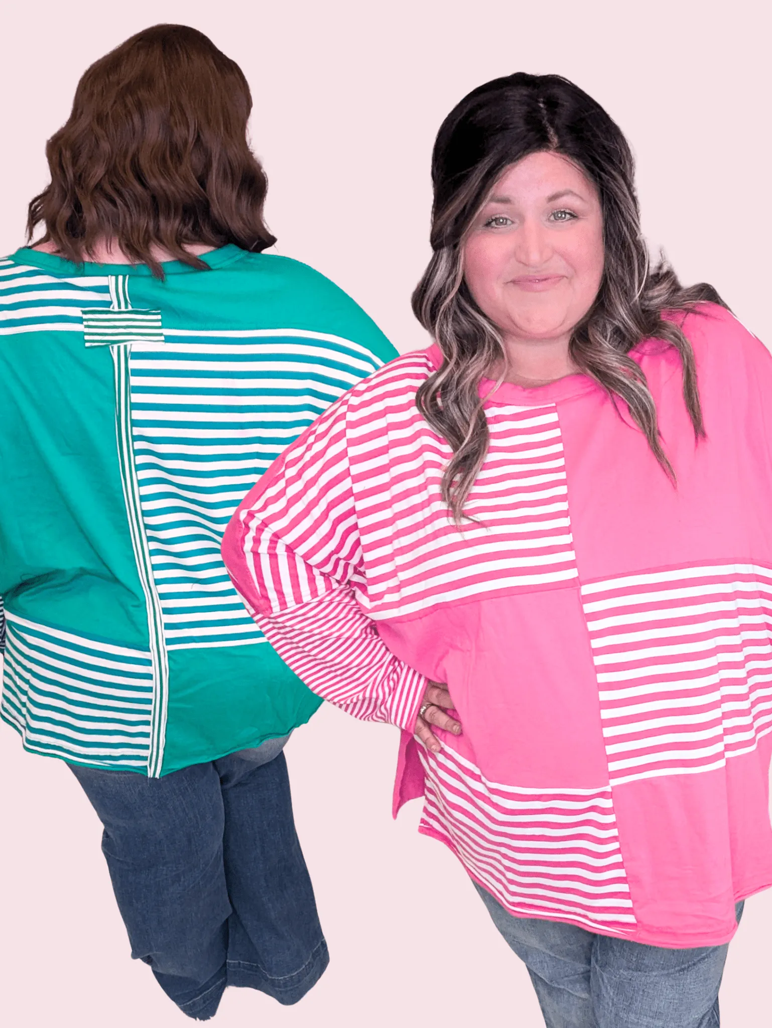Josi Colorblock   Stripe Oversized Long Sleeve (2 colors)