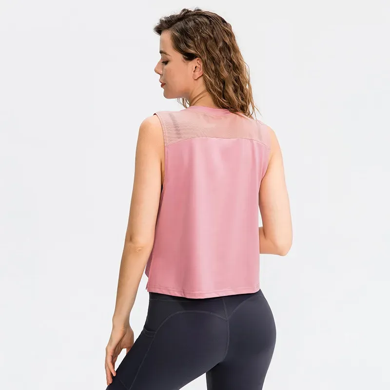 Joy Sleeveless Mesh Panel Tank Top