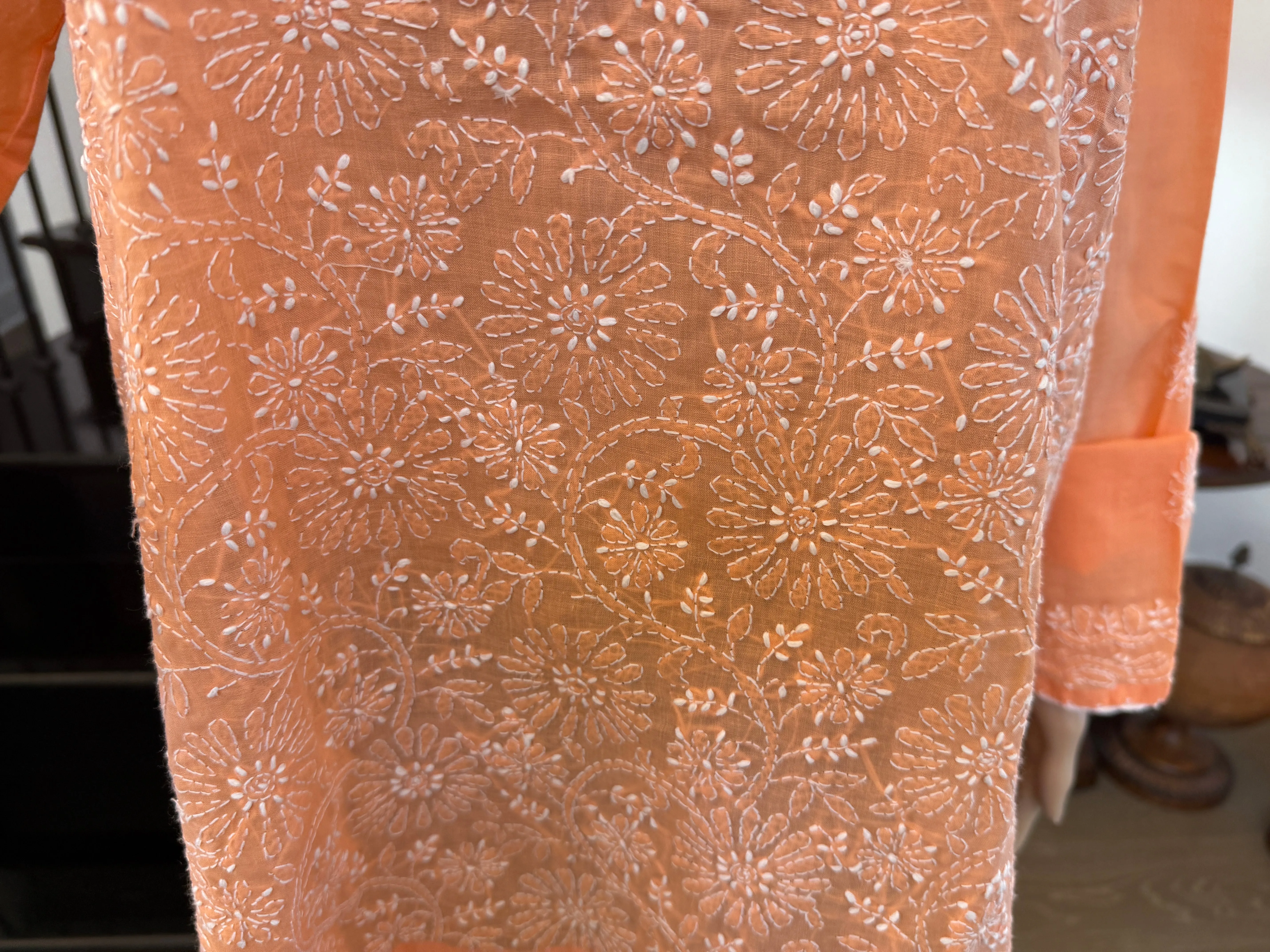 Kamali Peach Chikankari Kurta -  Add a "Peach" of Elegance to Your Summer Wardrobe! 🍑