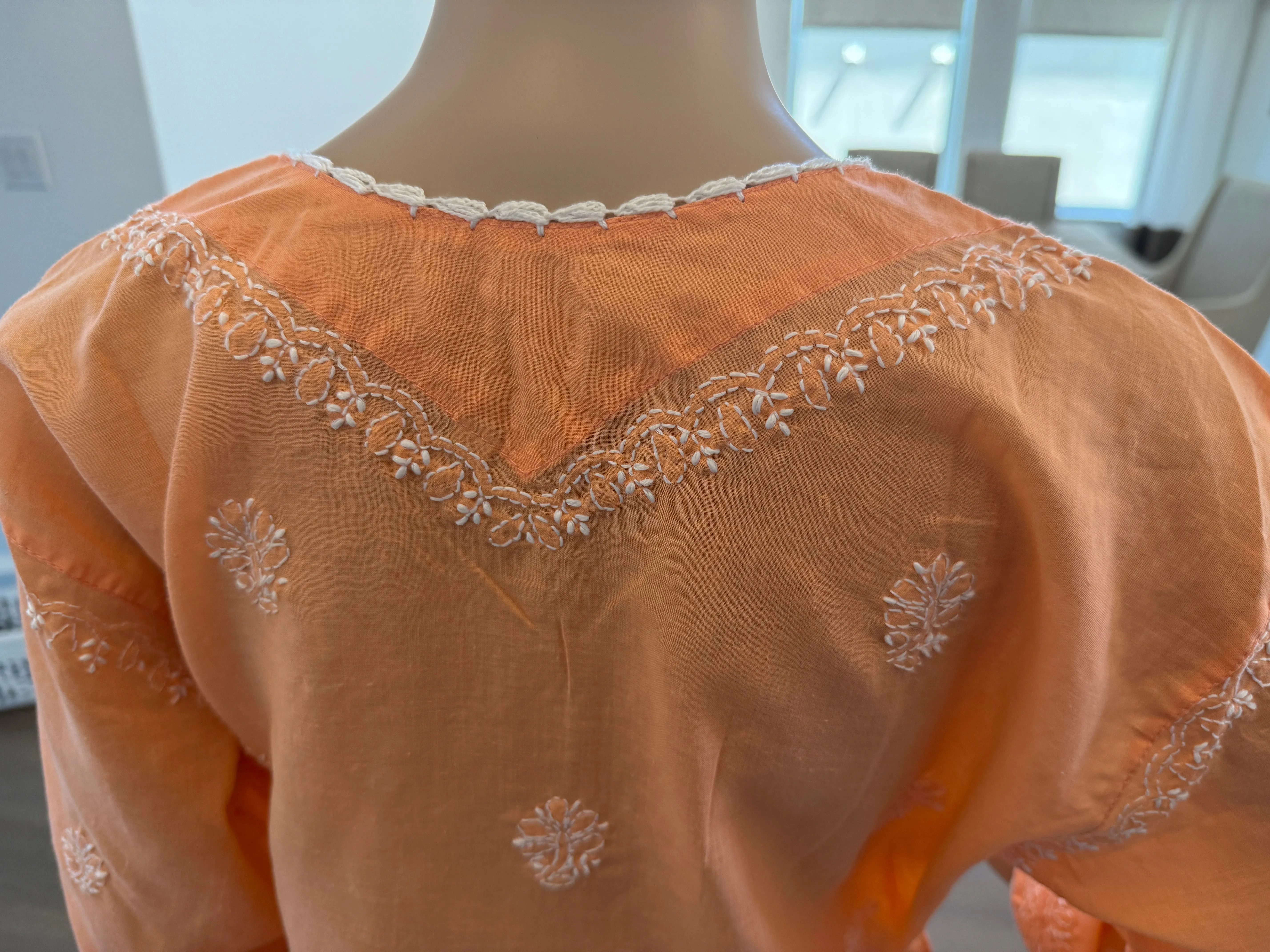 Kamali Peach Chikankari Kurta -  Add a "Peach" of Elegance to Your Summer Wardrobe! 🍑