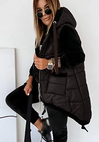 Kaxindeb Puffy Hooded Zipper Vest