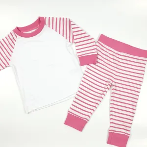 Kids Toddler/Baby Blank Sublimation Pink/White Striped Pyjamas