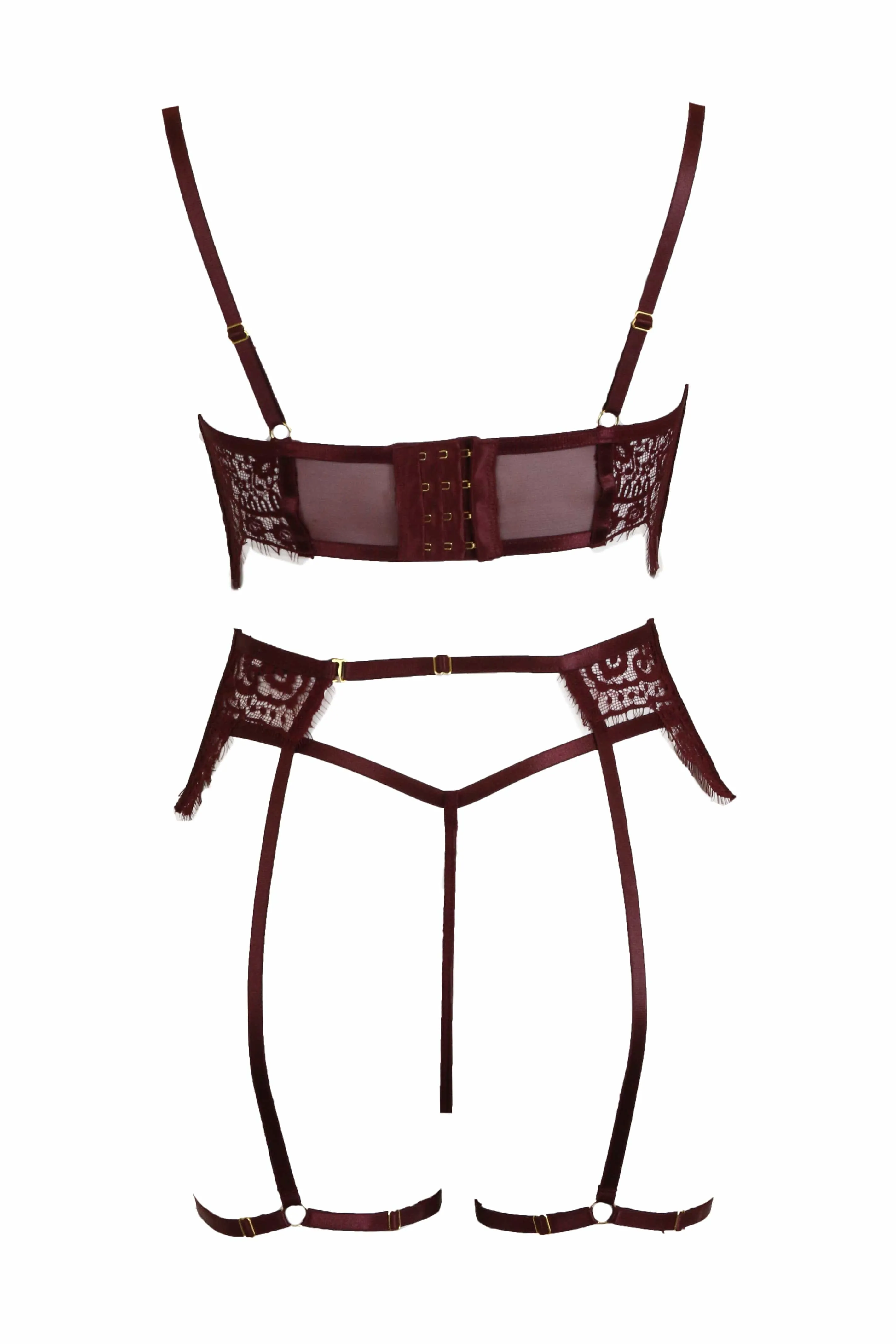 Kinsley Lace 3 Piece Set - Burgundy