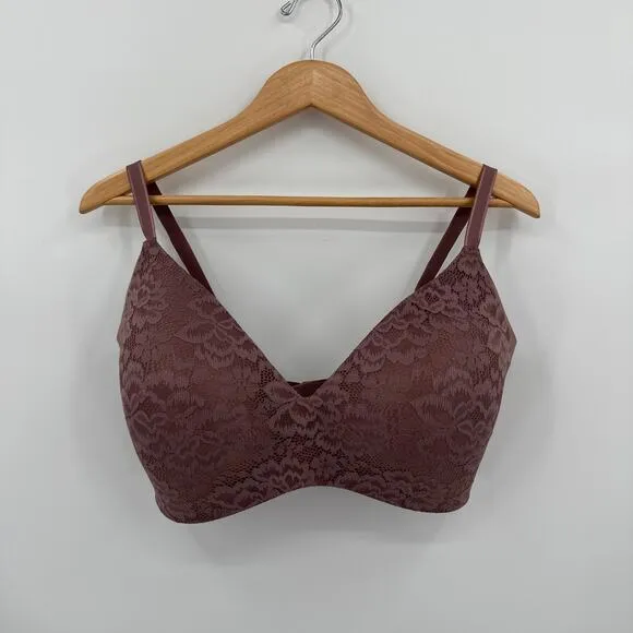 Knix Lace WingWoman Contour Bra Size 8  Dark Mauve