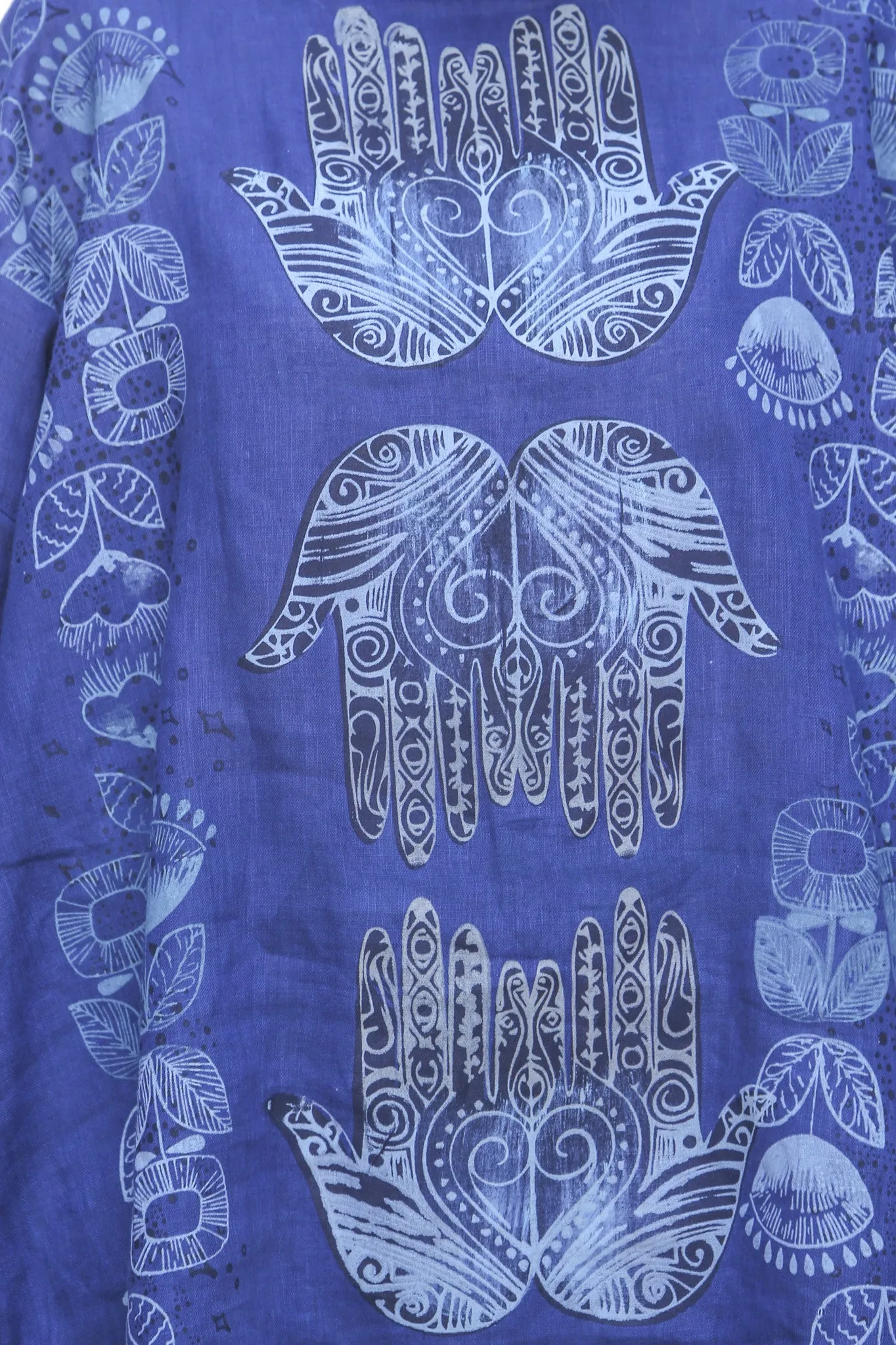 L594-Oversized Square Linen Top  Deep Blue Sea-P