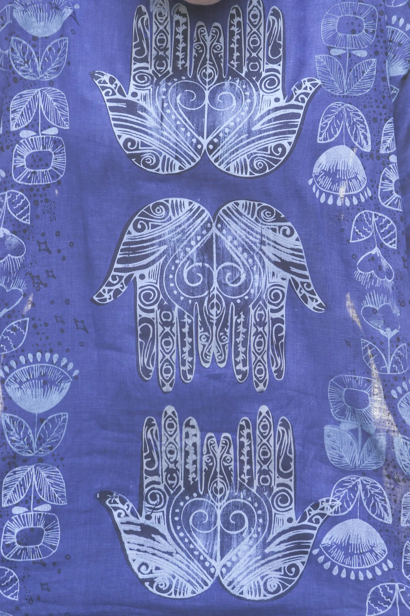 L594-Oversized Square Linen Top  Deep Blue Sea-P
