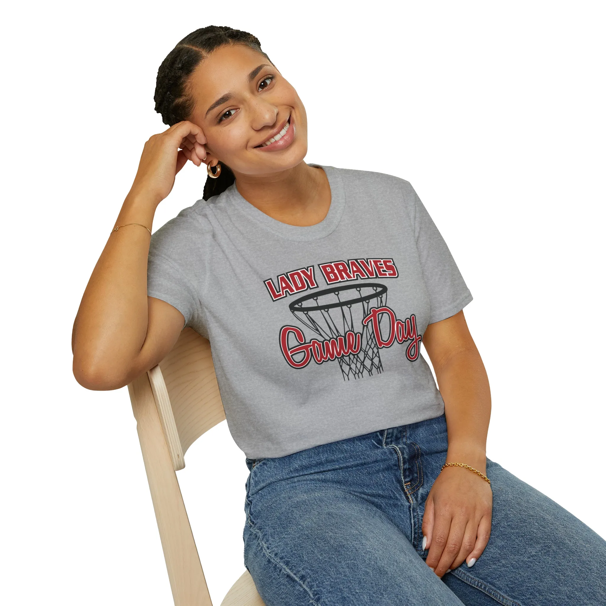 Lady Braves Basketball Game Day Unisex Softstyle T-Shirt