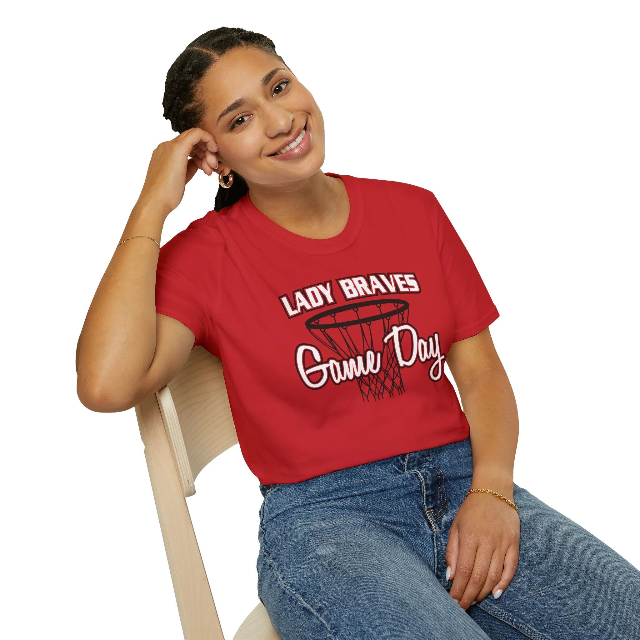 Lady Braves Basketball Game Day Unisex Softstyle T-Shirt