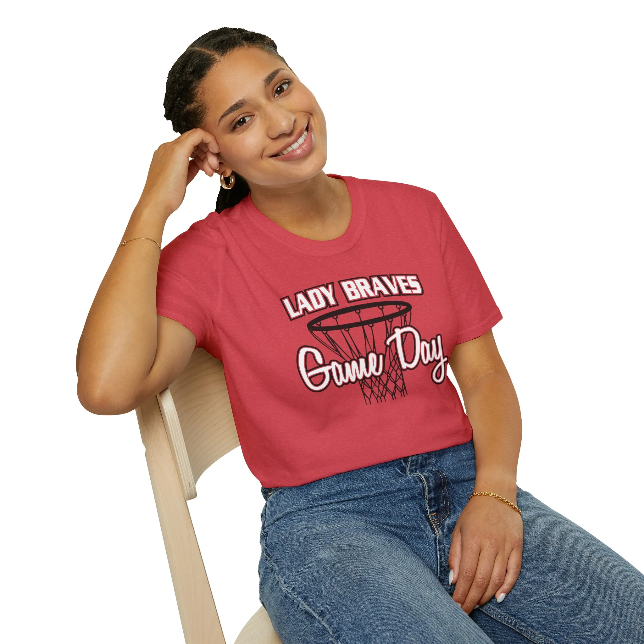 Lady Braves Basketball Game Day Unisex Softstyle T-Shirt