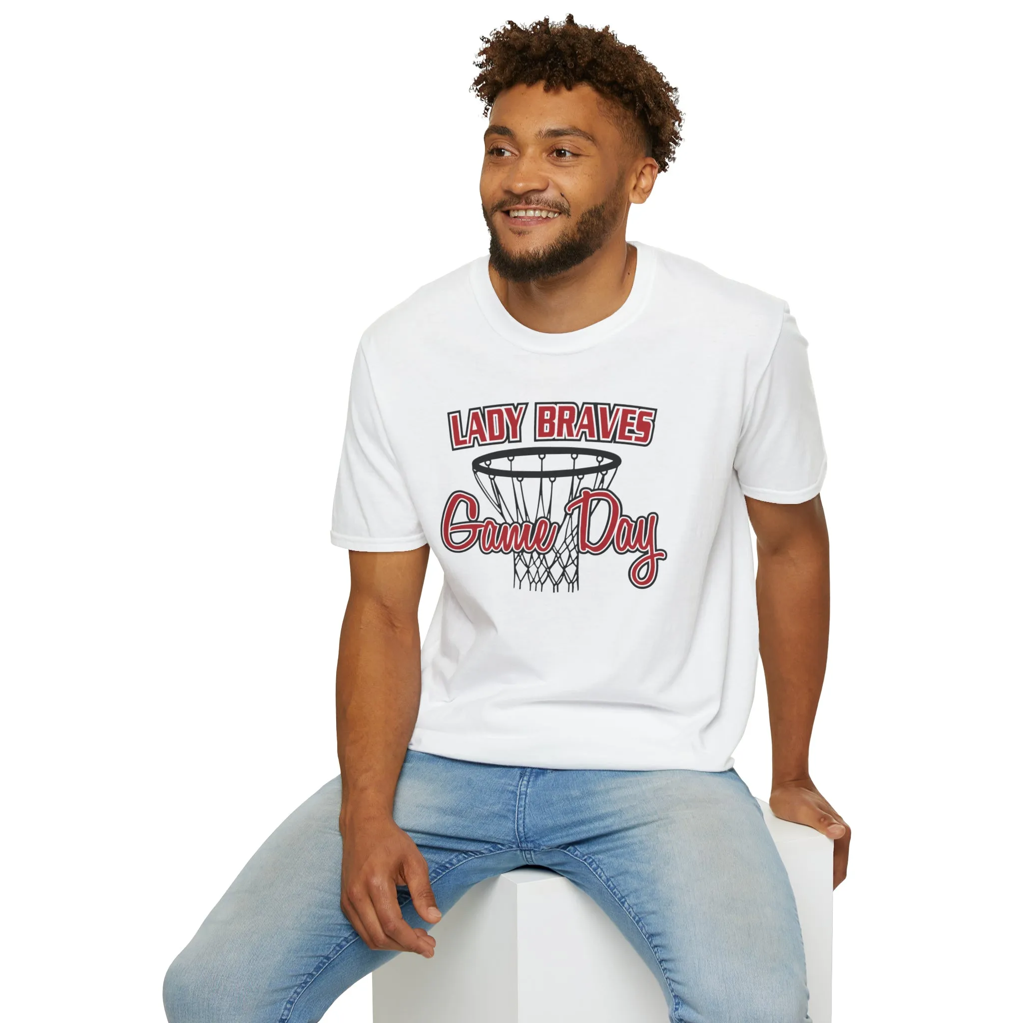 Lady Braves Basketball Game Day Unisex Softstyle T-Shirt