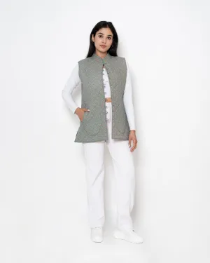 Laurel Green Hand Print Cotton Jacket