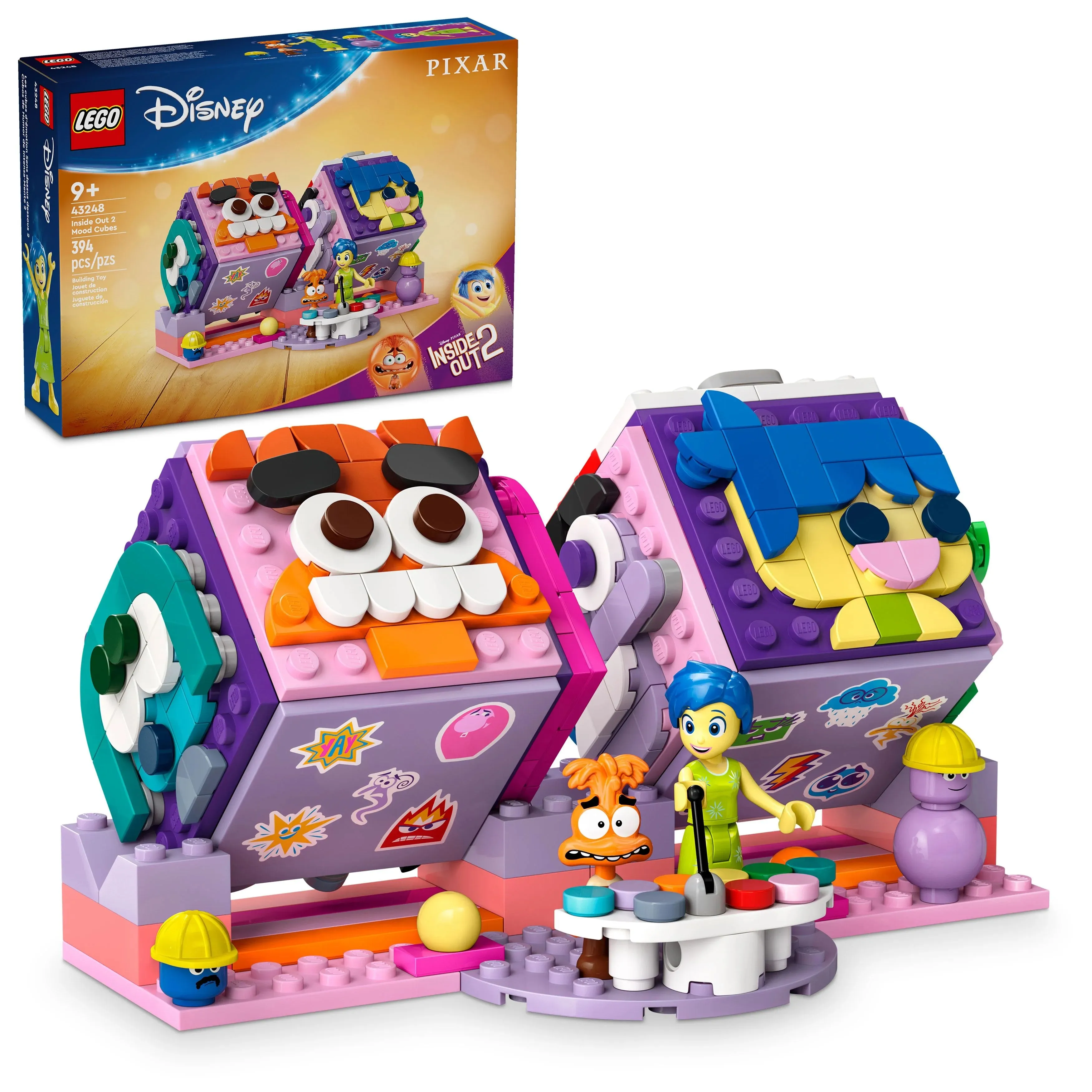 LEGO® ǀ Disney Inside Out 2 Mood Cubes from Pixar, Kids’ Building Kit with Joy and Anxiety 43248