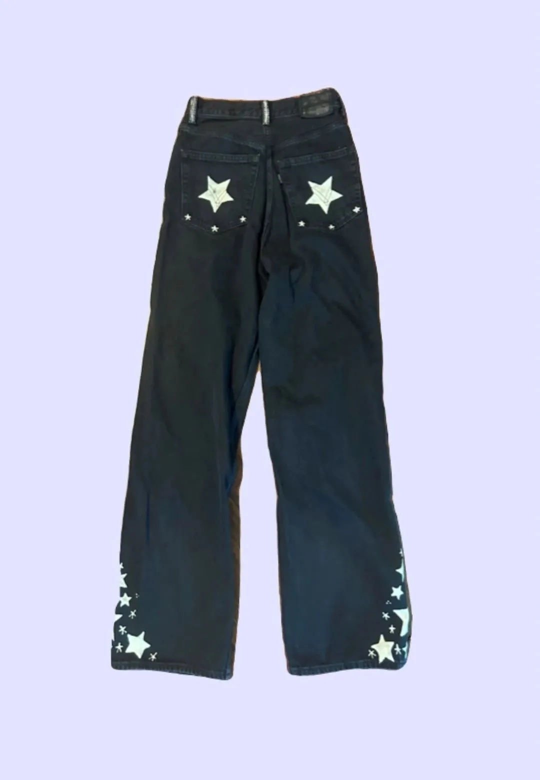 Levi's High Loose Black Denim Jean with Star Design