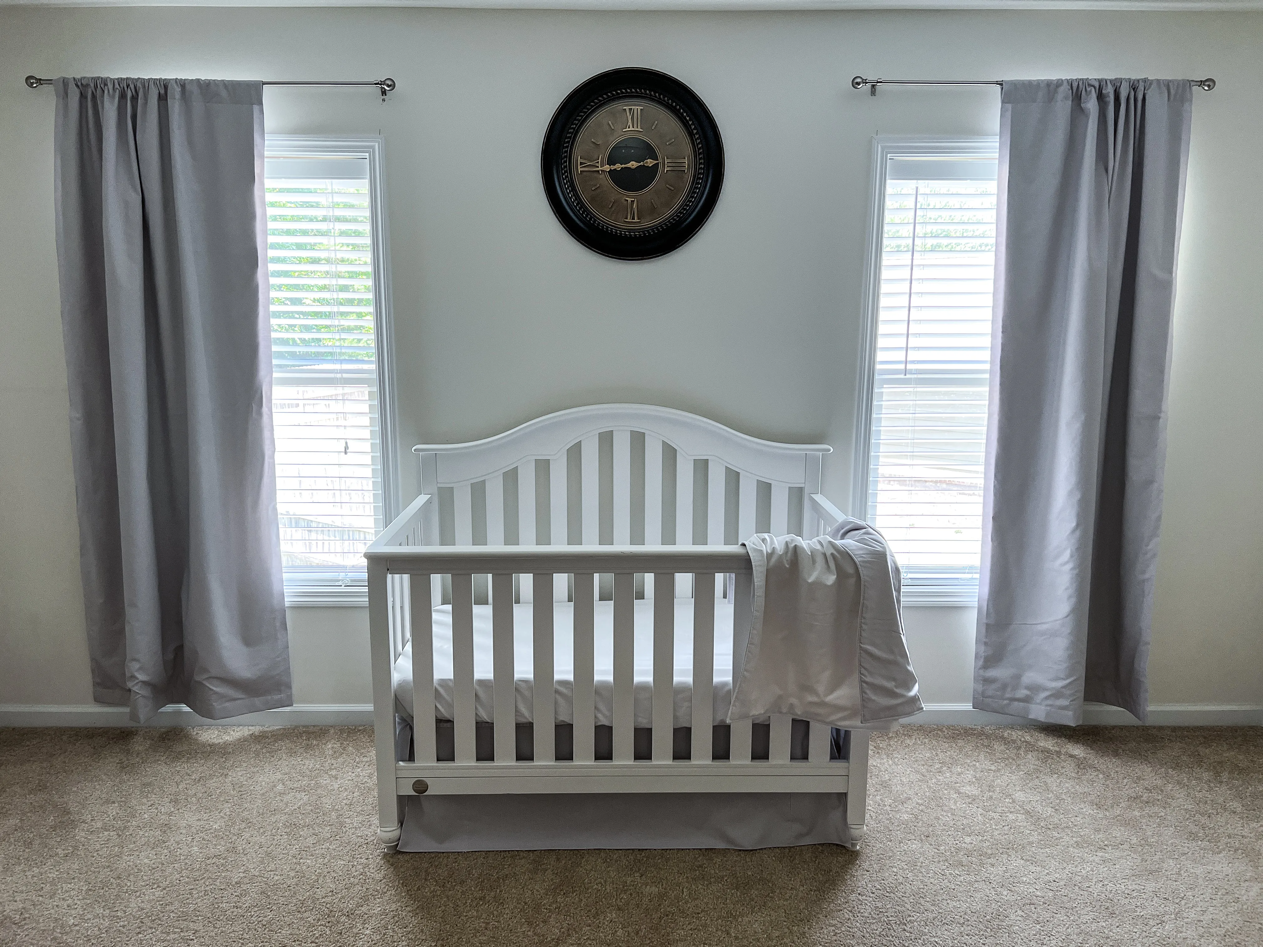 Light Gray and White Baby Crib Bedding Set Starter