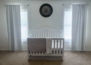 Light Gray and White Baby Crib Bedding Set Starter