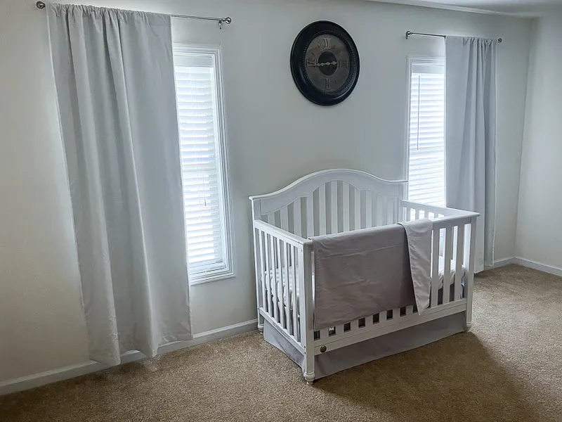 Light Gray and White Baby Crib Bedding Set Starter