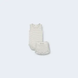 Line Stripe Tanktop Bodysuit Set
