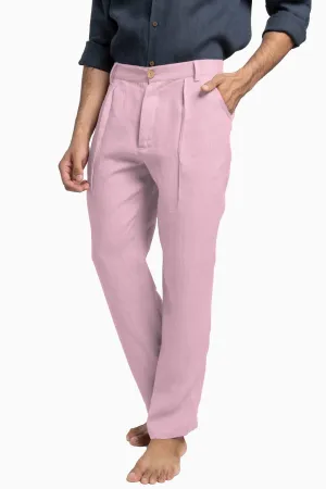 Linen Silas Pant-Petal Pink