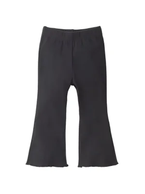 Little Bipsy Ribbed Flare Pants - Black