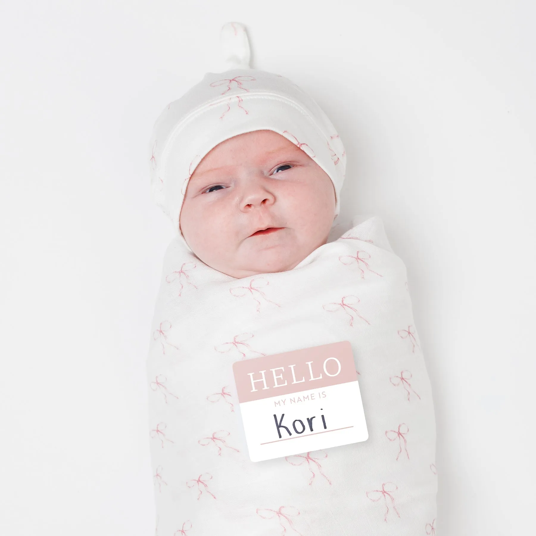 Lulujo Hello World Hat & Swaddle Sets - Bows