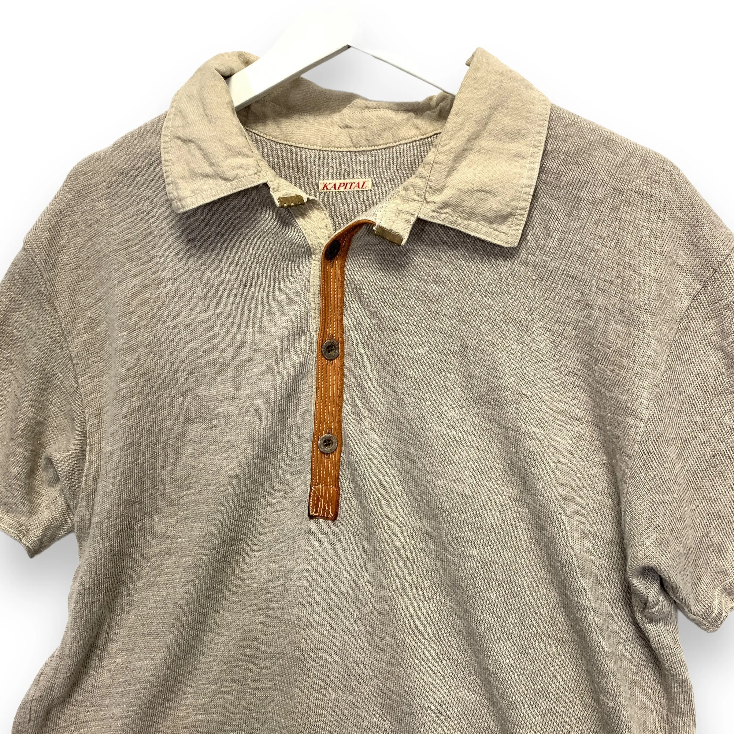 [M] Kapital Linen Knit Polo Shirt