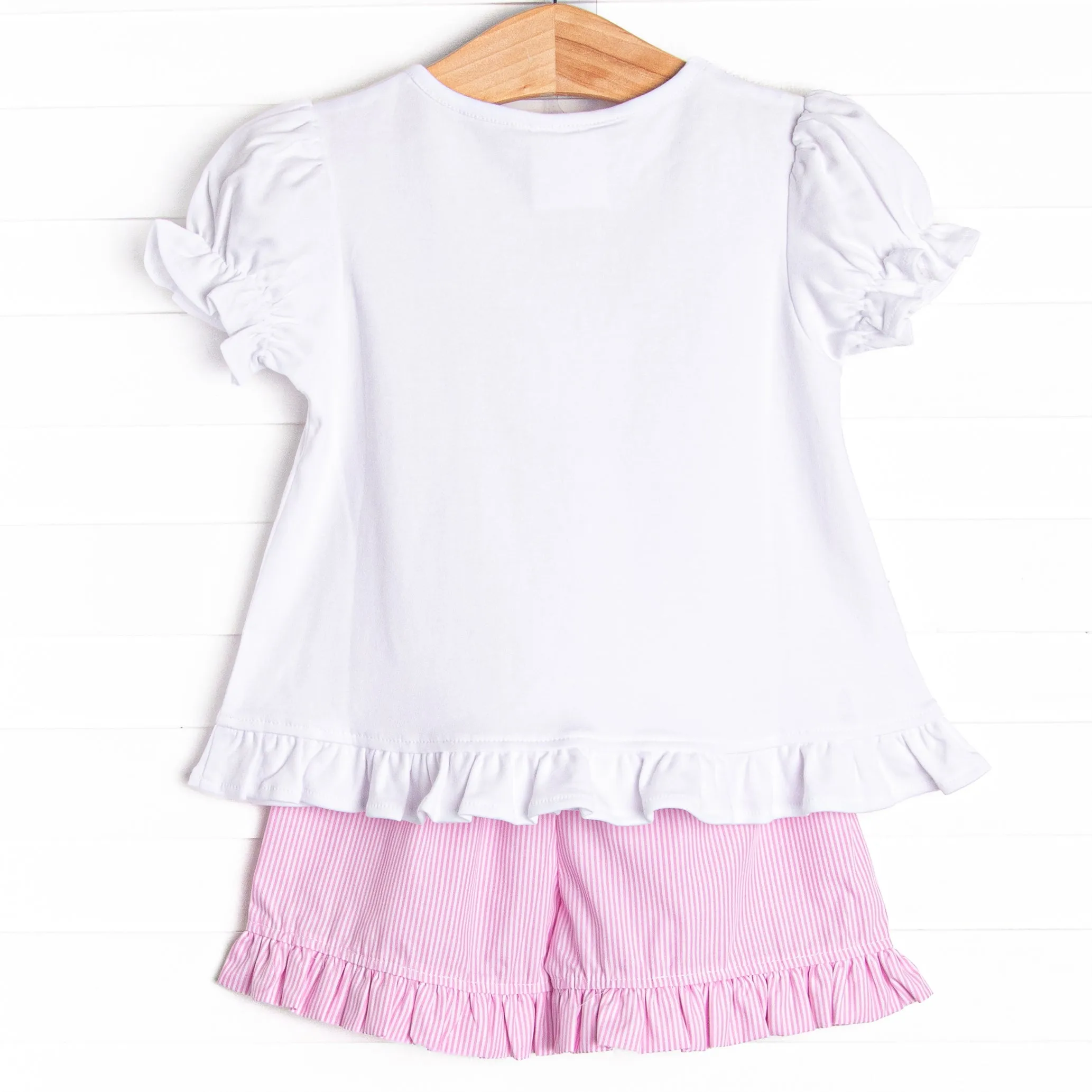 Magical Snacks Applique Ruffle Short Set, Pink