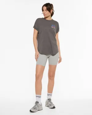 MALBECK CUFFED SLEEVE TEE CHARCOAL MARLE