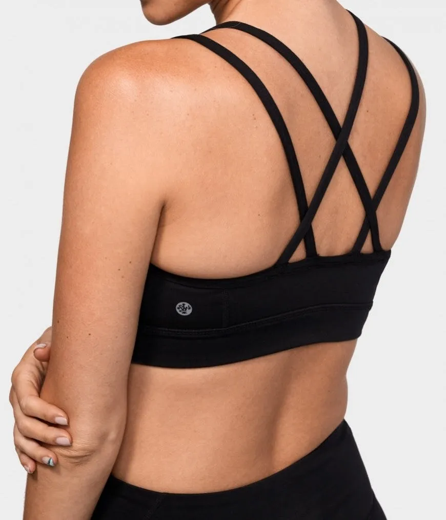 Manduka Apparel - Women's Cross Strap Bra 01 - Black