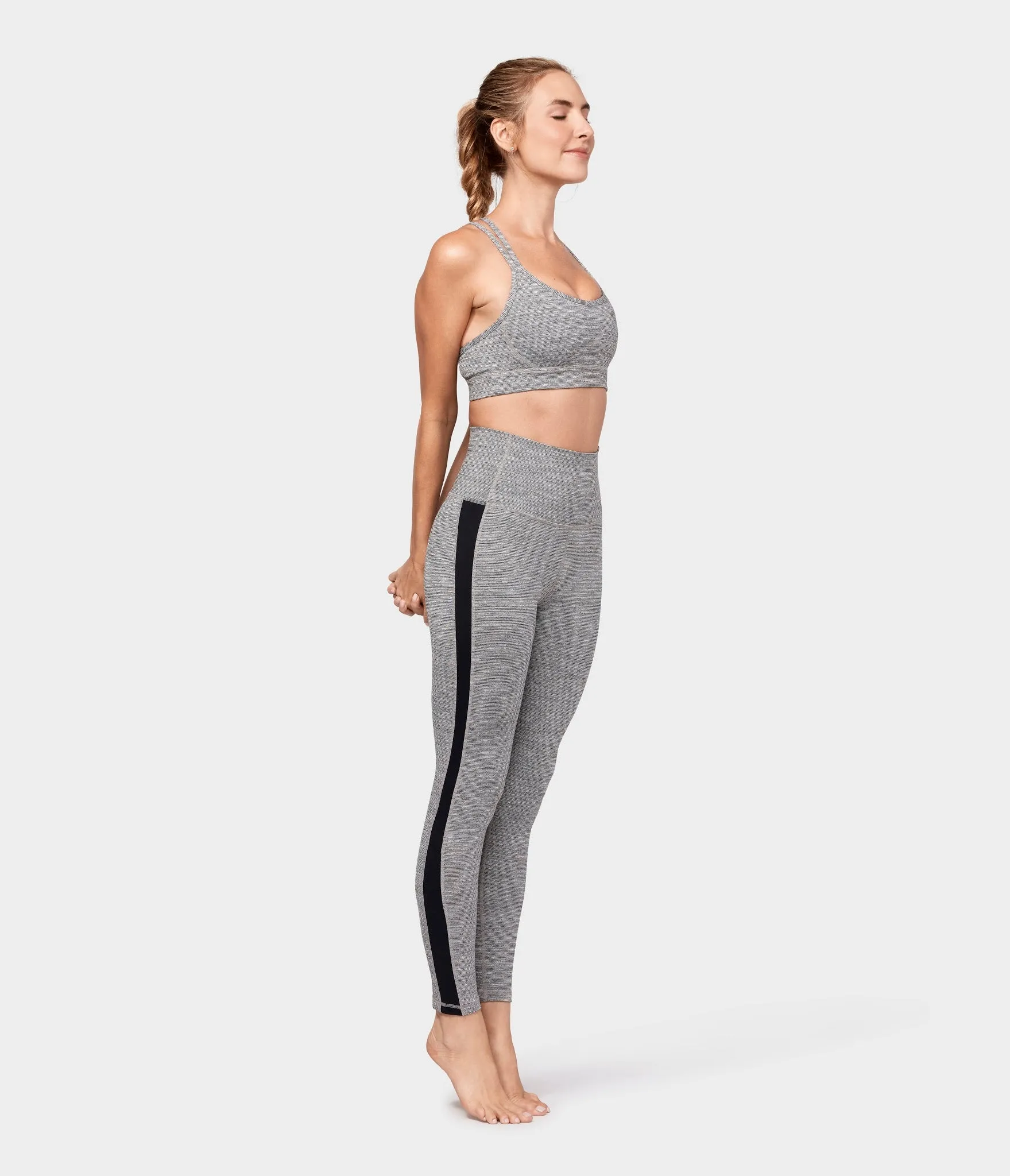 Manduka Apparel - Women's Cross Strap Bra 01 - Stone Melange