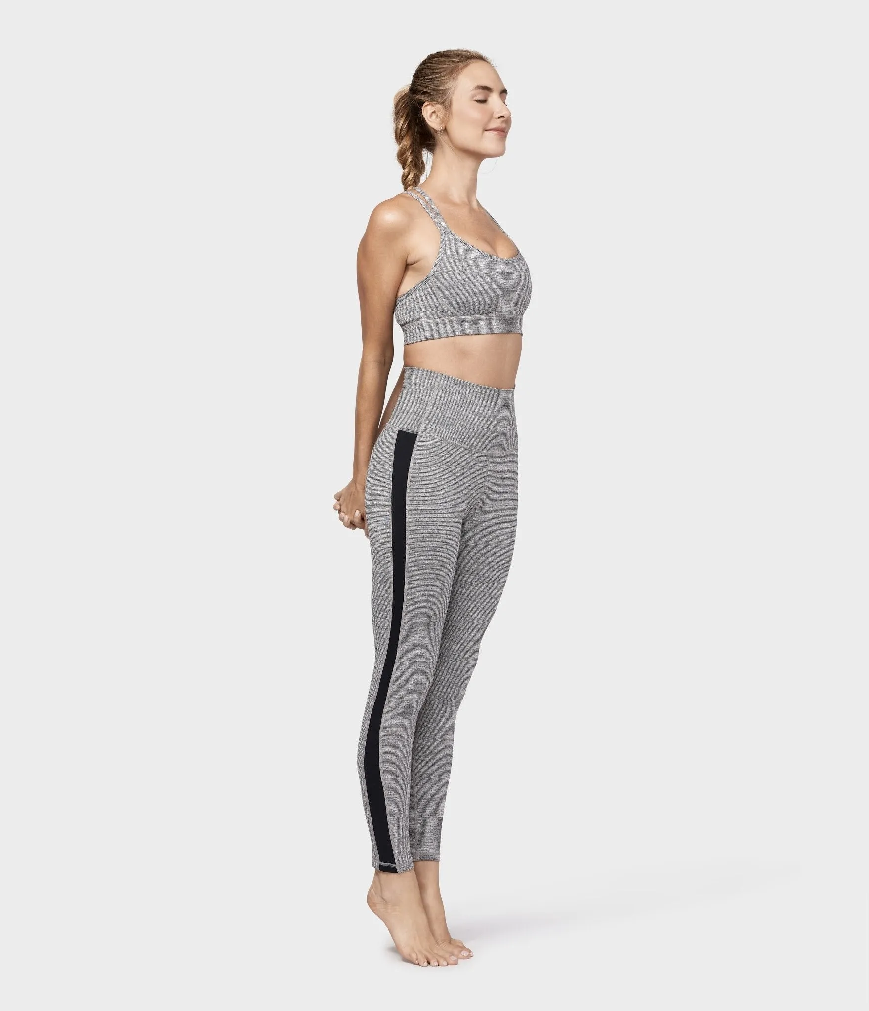 Manduka Apparel - Women's Cross Strap Bra 01 - Stone Melange