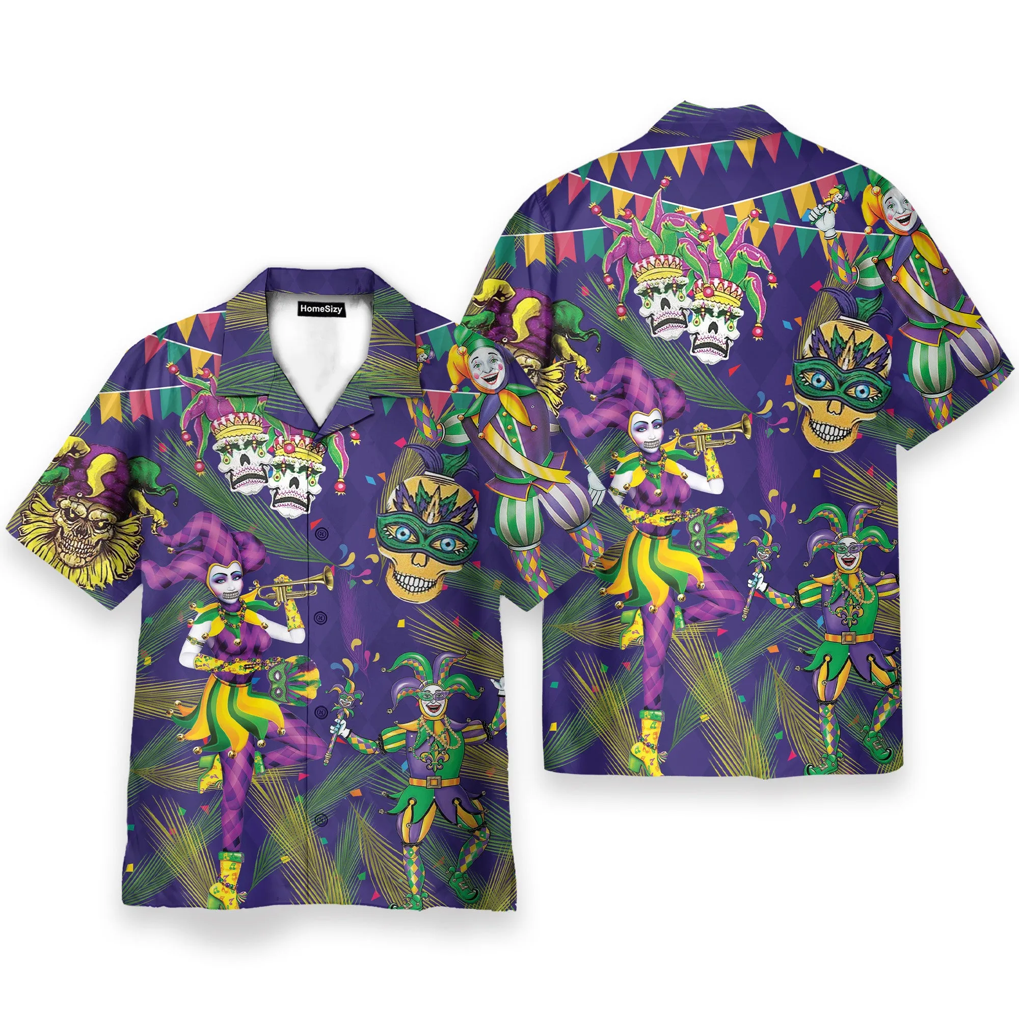 Mardi Gras Men's Button's Up Shirts - Hawaiian Shirt
