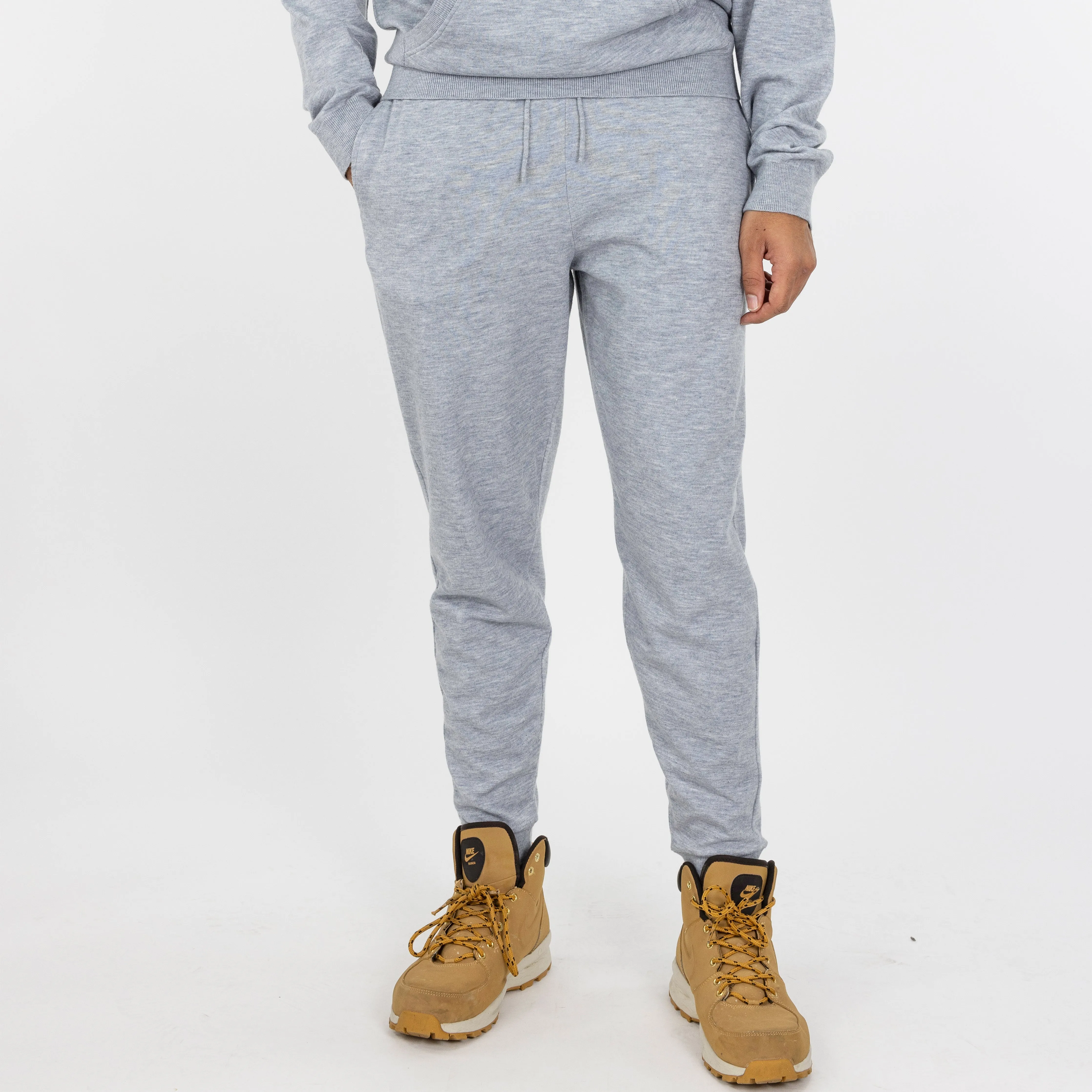 Mens Sweater Knit Jogger - Heather Blue