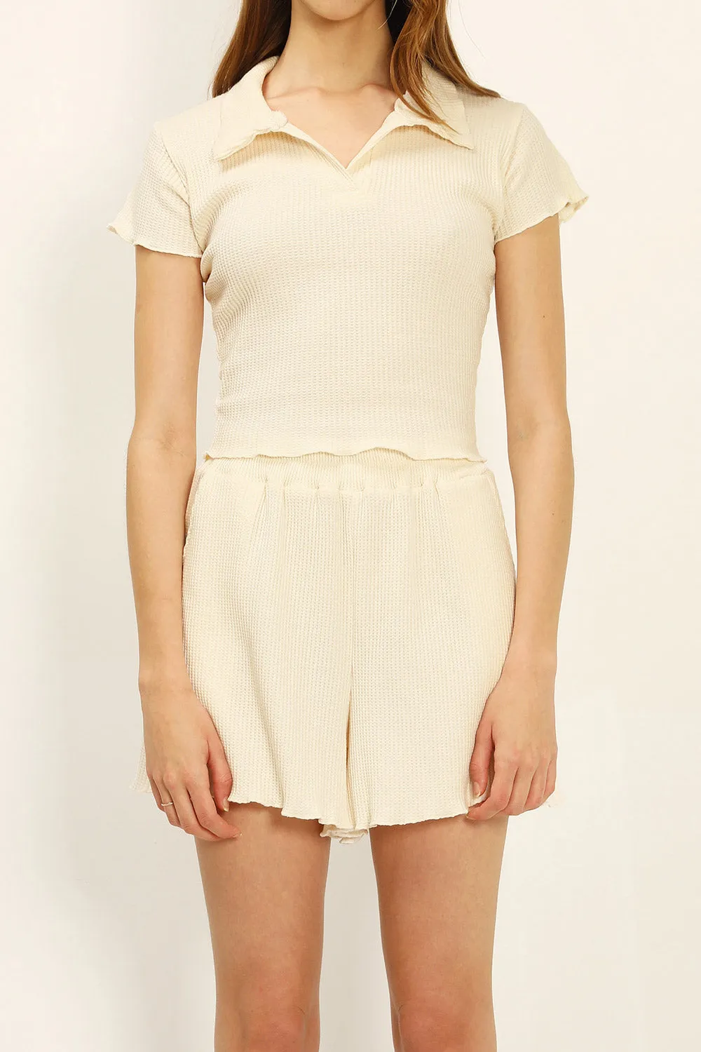 Millie Open Collar Top And Shorts Set
