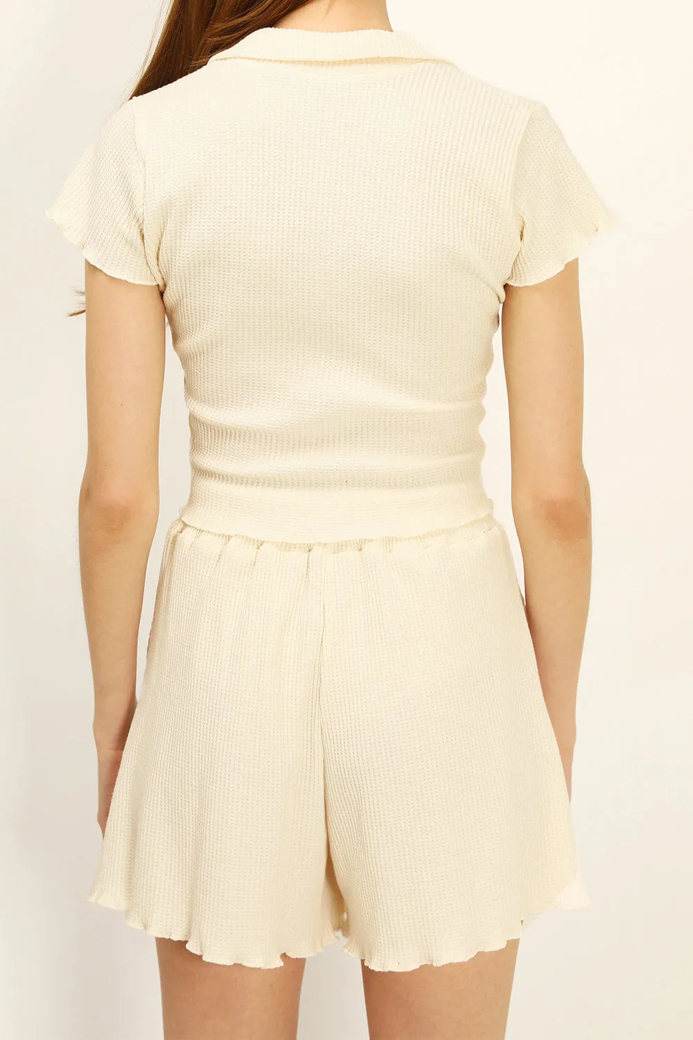 Millie Open Collar Top And Shorts Set