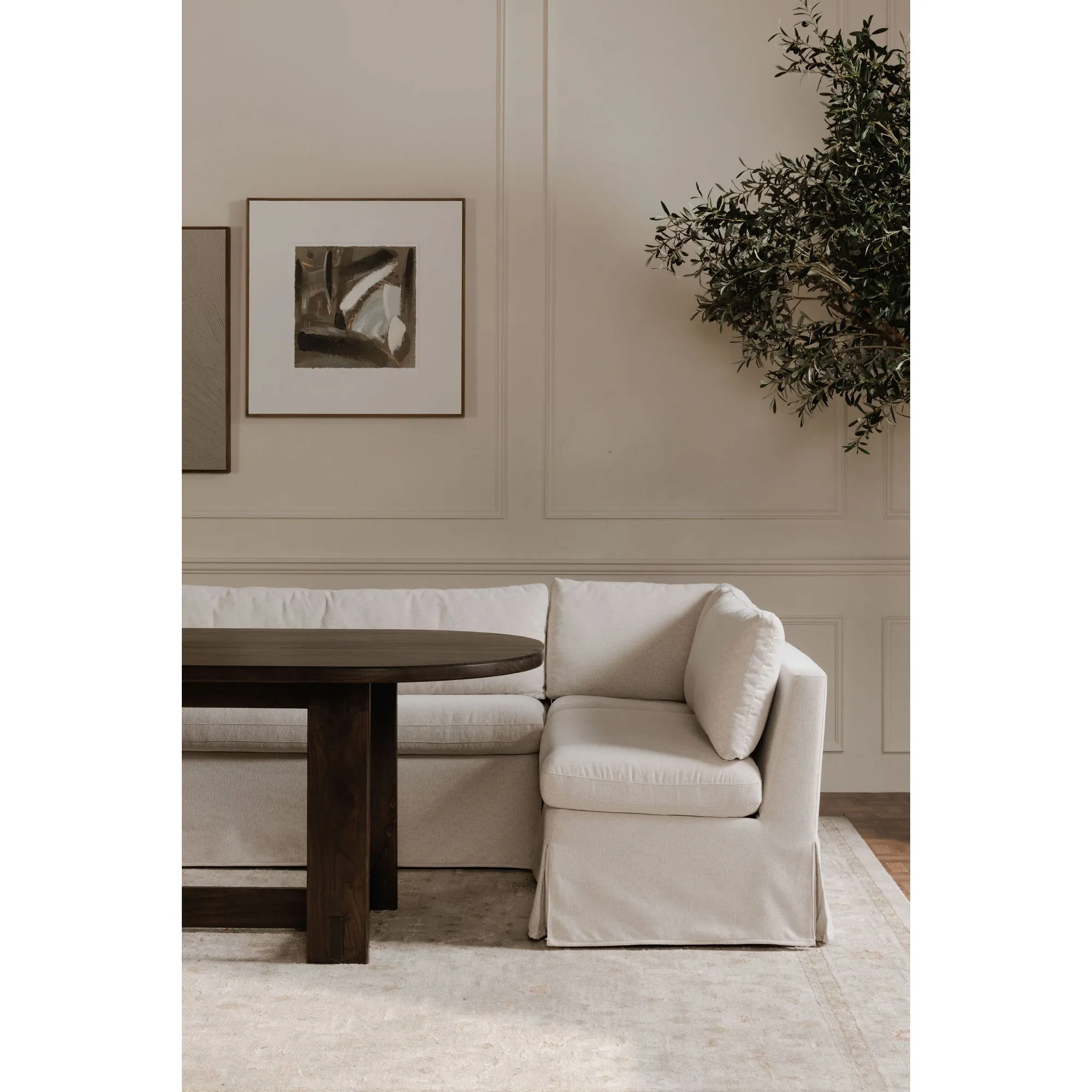 ModuVibe L-Shape Dining Banquette with Washable Slipcover
