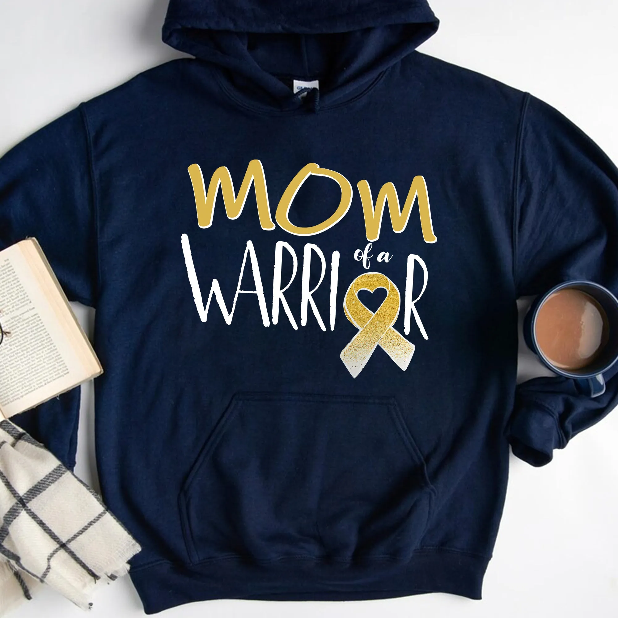 Mom Of A Warrior Hoodie, Mother of a Little Warrior Shirt, Cancer Survivor Hoodie , Mama T-shirt, Mother of a Strong Kid Crewneck