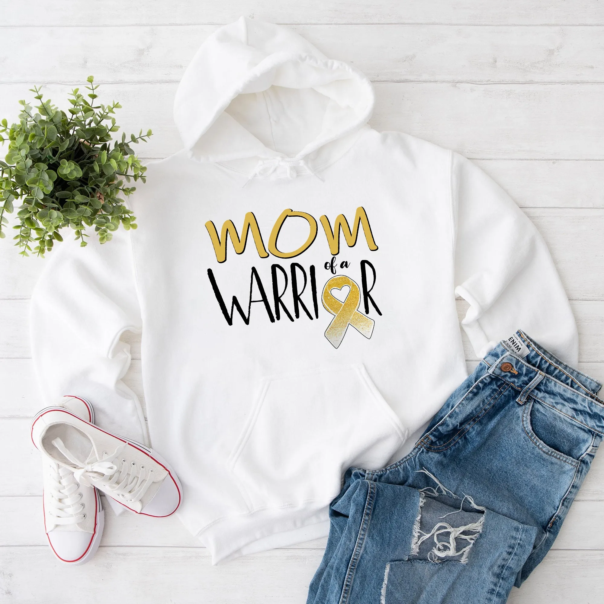 Mom Of A Warrior Hoodie, Mother of a Little Warrior Shirt, Cancer Survivor Hoodie , Mama T-shirt, Mother of a Strong Kid Crewneck