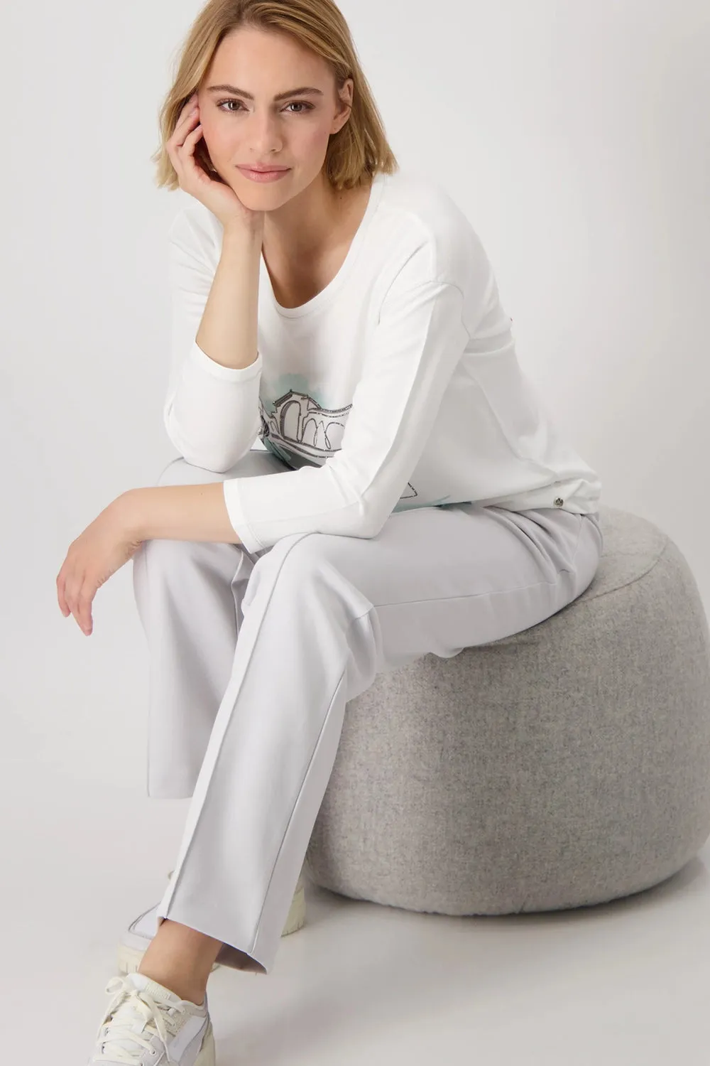 Monari Trousers with Script Ribbon 808495