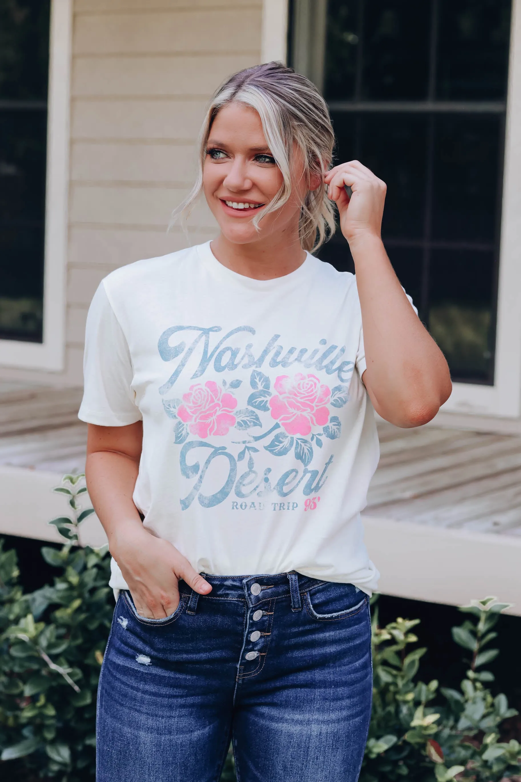 Nashville Desert Road Trip Graphic Tee - Ivory
