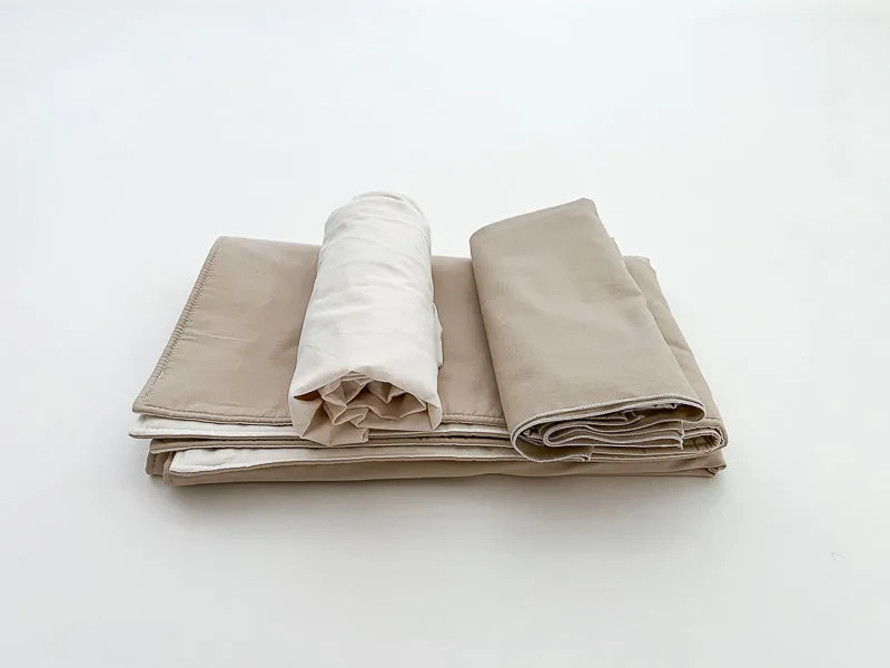 Natural and Tan Baby Crib Bedding Set Starter