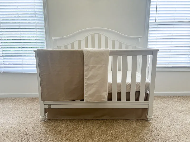 Natural and Tan Baby Crib Bedding Set Starter
