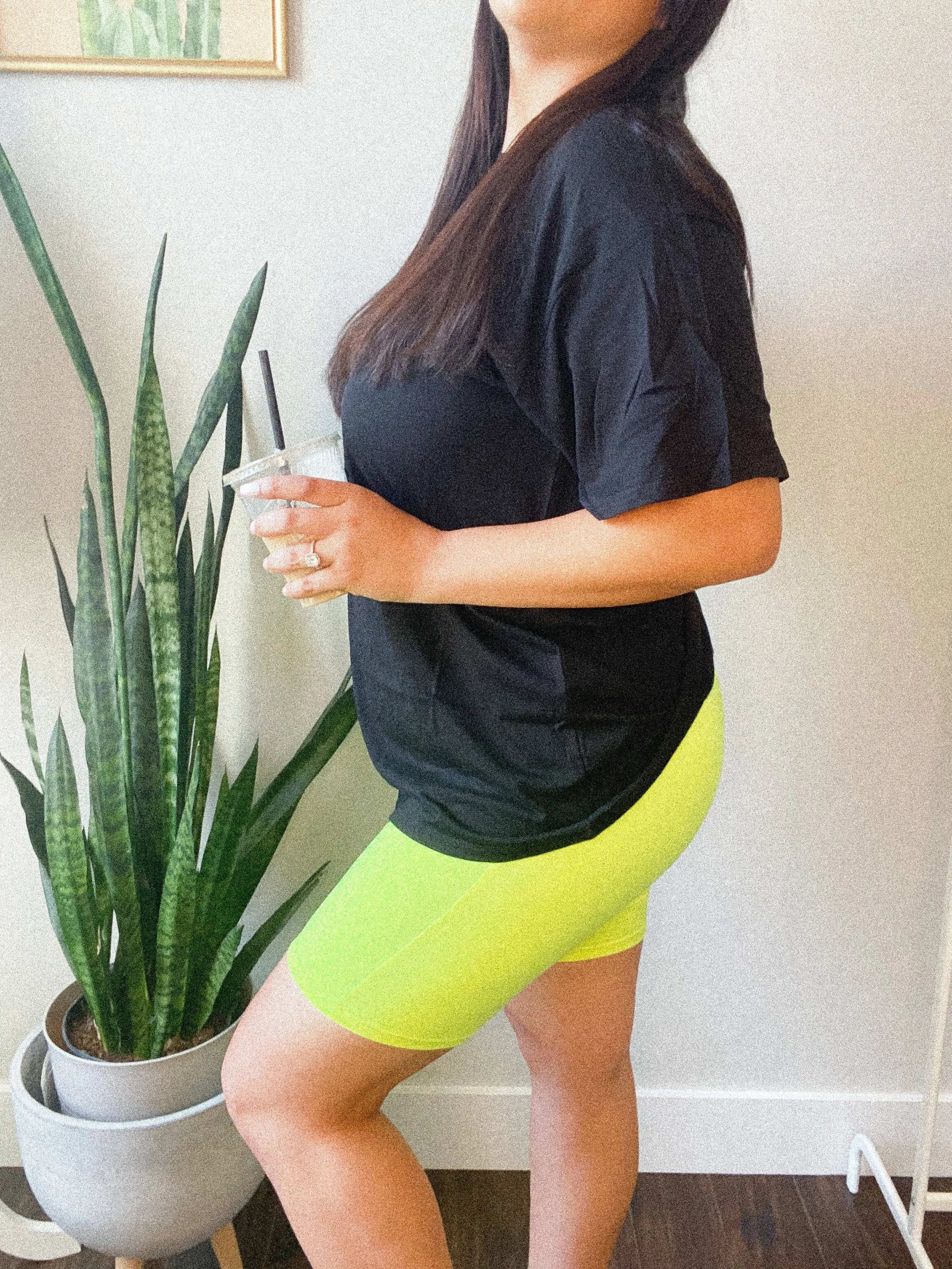 neon lights biker shorts