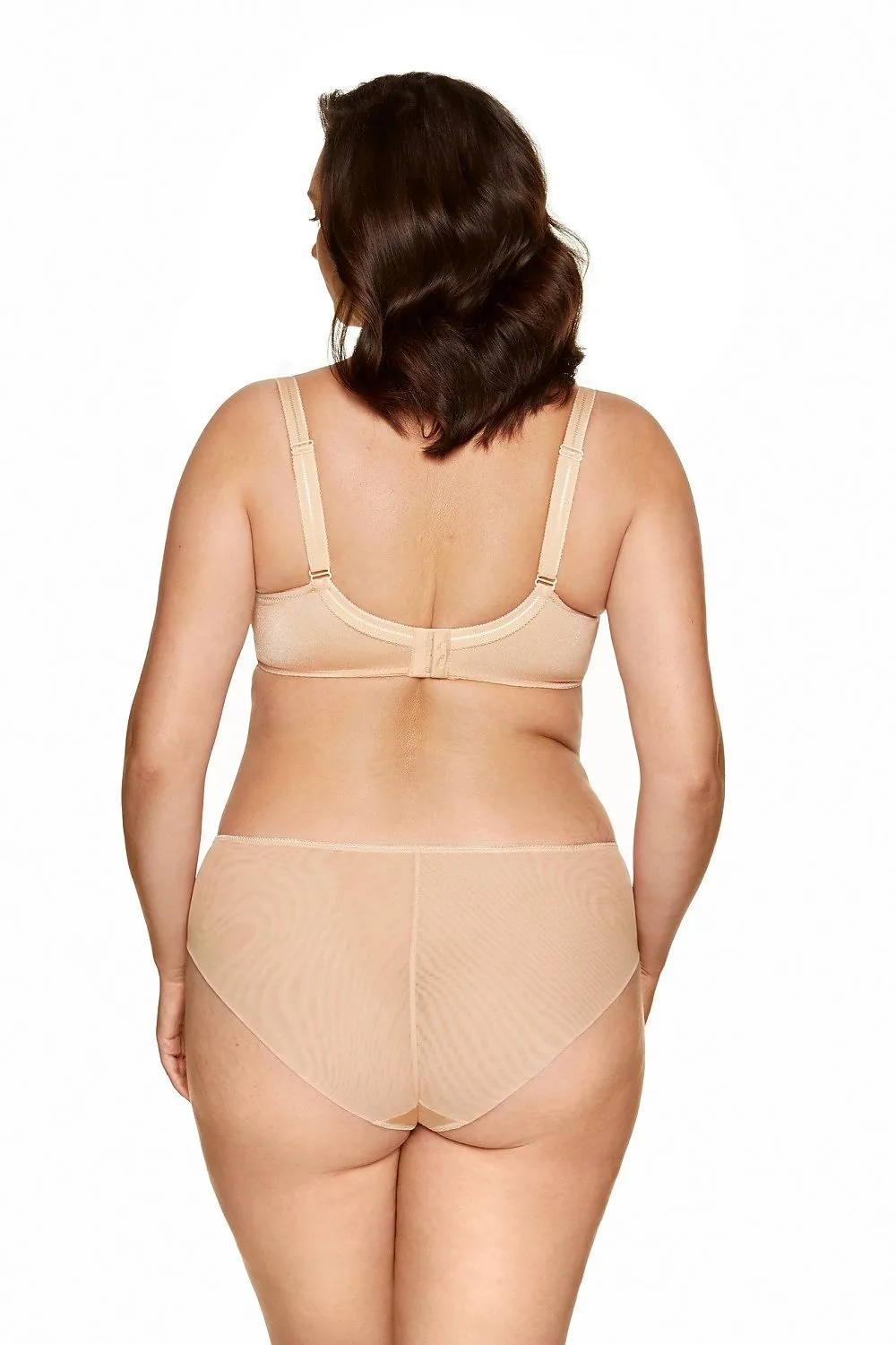 Nude Lace Soft Cup Bra – Elegant Floral Lingerie with Semi-Sheer Detailing
