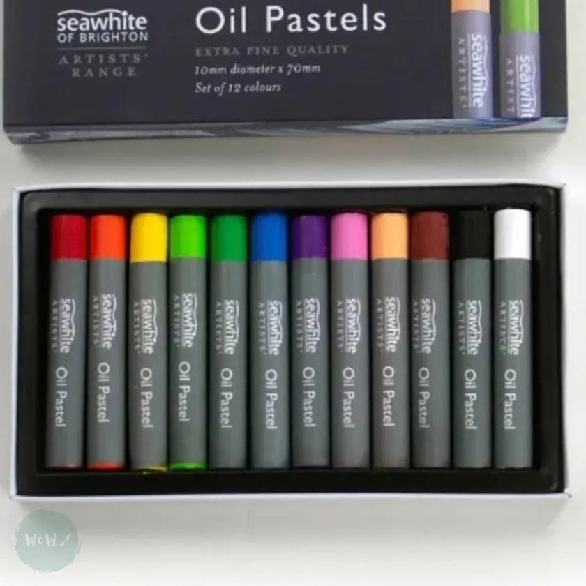 Oil Pastels - SEAWHITE ARTISTS RANGE - Box of 12 - ASSORTED