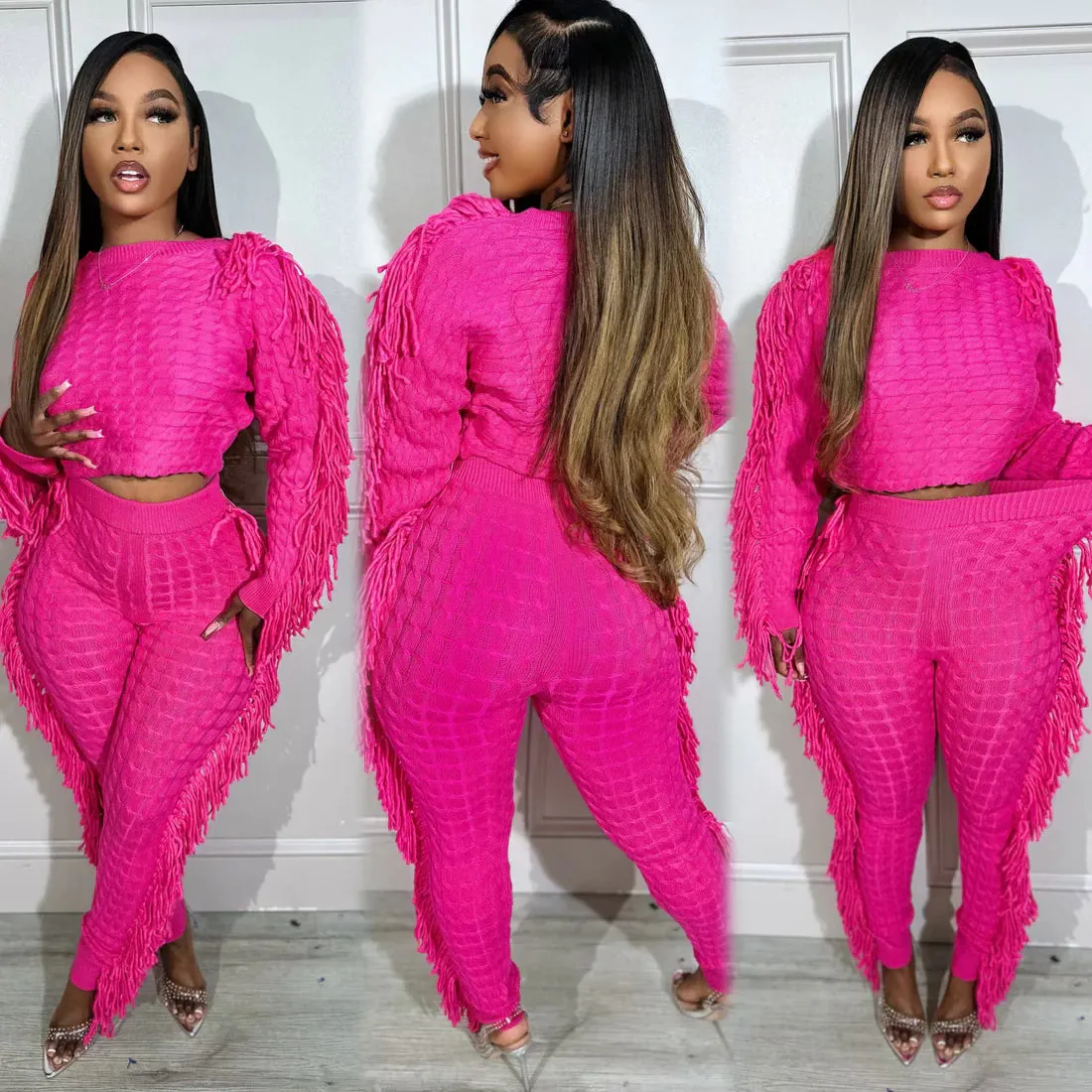 ON FIRE FRINGE SET (Pink)