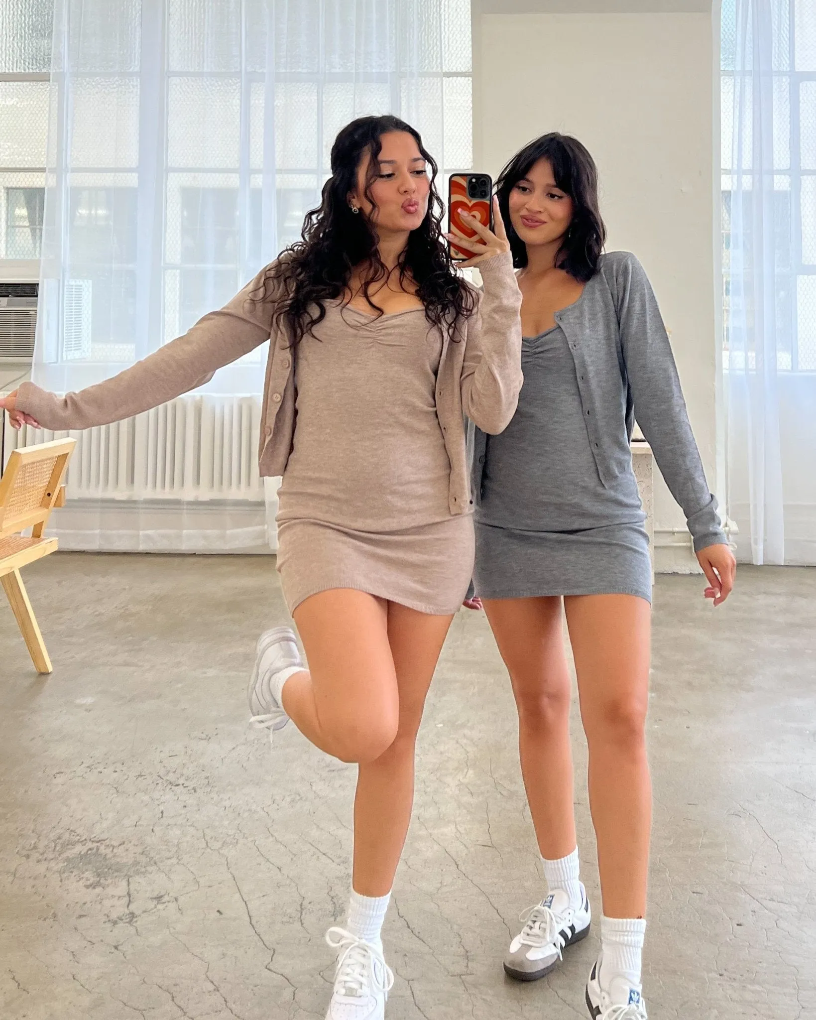 OOTD Knit Mini Dress & Cardigan Set