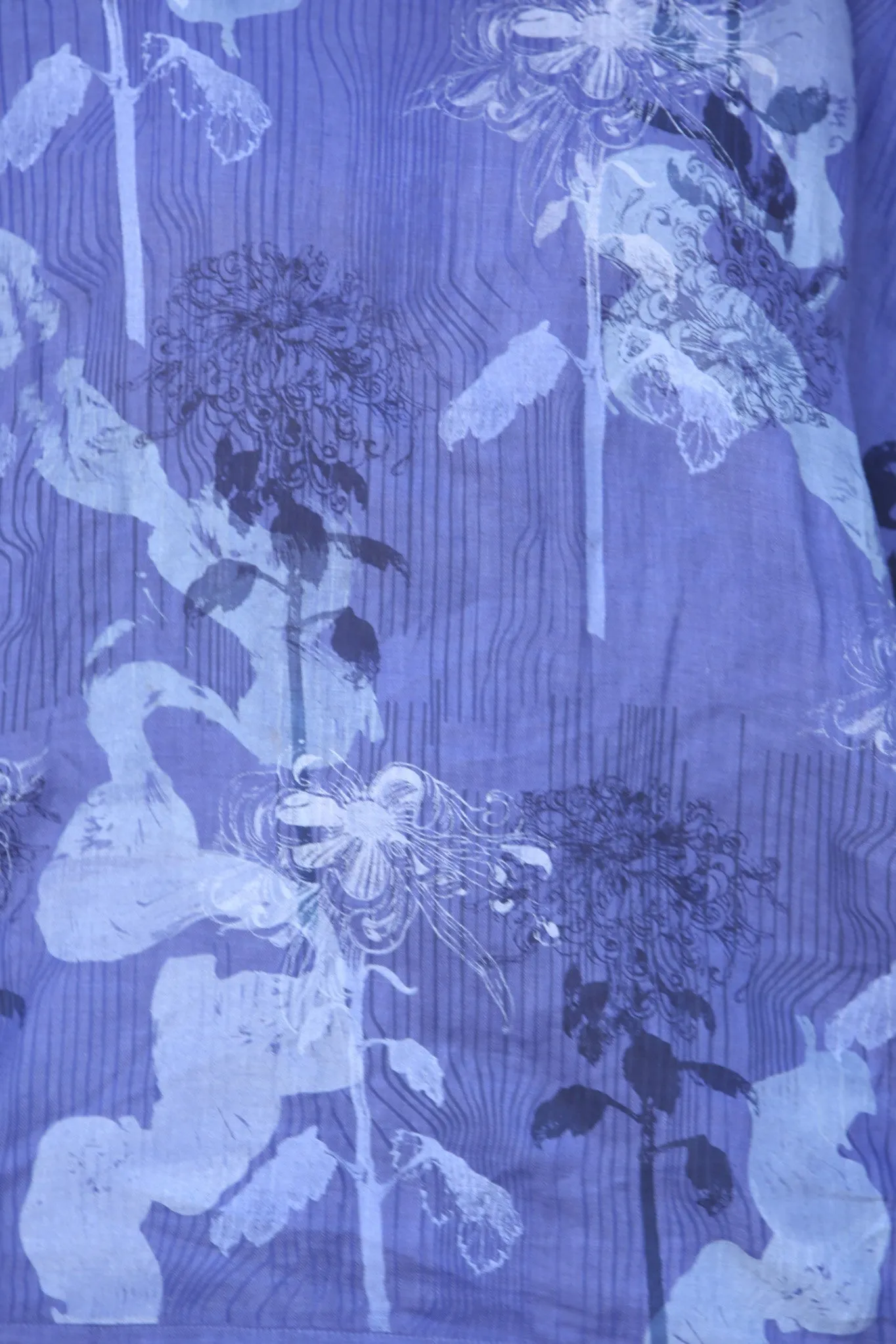 Oversized Square Linen Top  Deep Periwinkle L594-P
