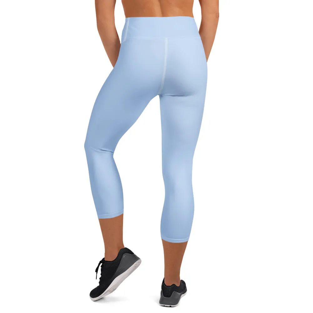 Pale Blue Capri Yoga Leggings