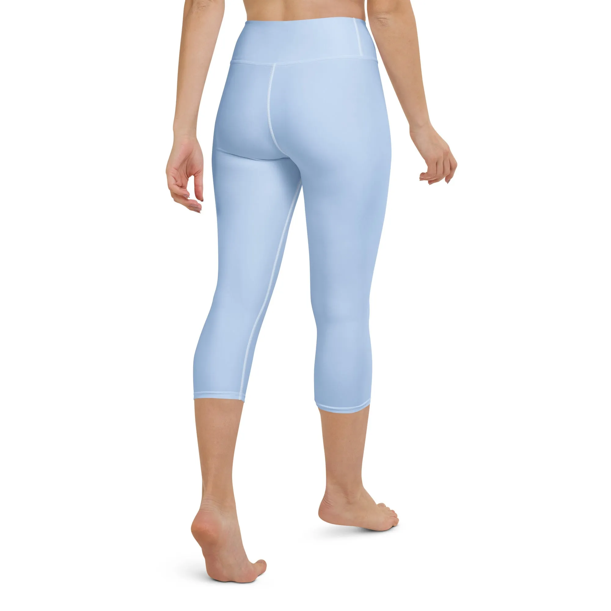 Pale Blue Capri Yoga Leggings