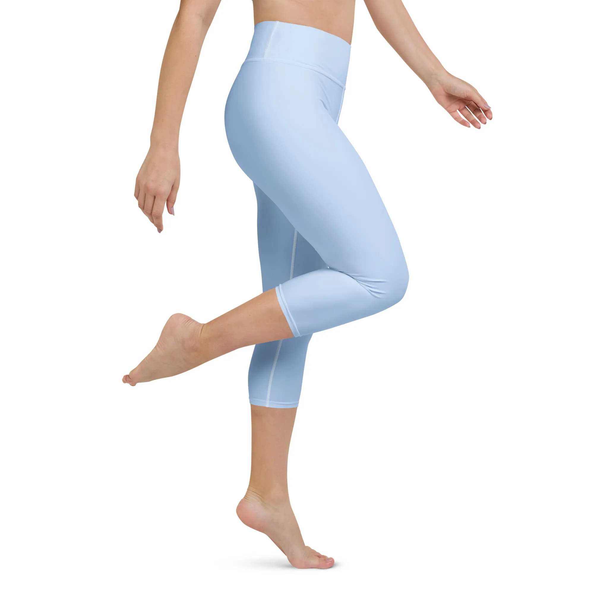 Pale Blue Capri Yoga Leggings